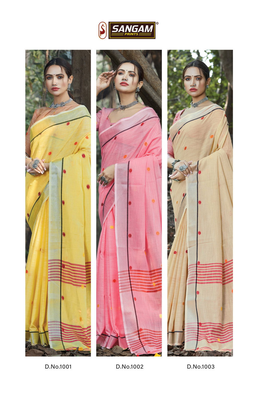 Sangam Sangeet Latest Casual Wear Linen Cotton Sarees Collection